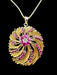 18K Italian Gold Ruby & Diamond Swirl Pendant Necklace – July Birthstone 19.52g - EZ Art, Decor & Jewelry