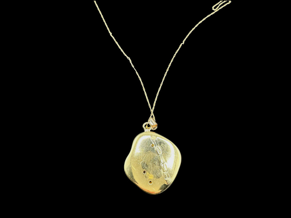 14K Gold Art Nouveau Necklace w/ Three Full Cut Diamonds – 6.74g, 18" - EZ Art, Decor & Jewelry