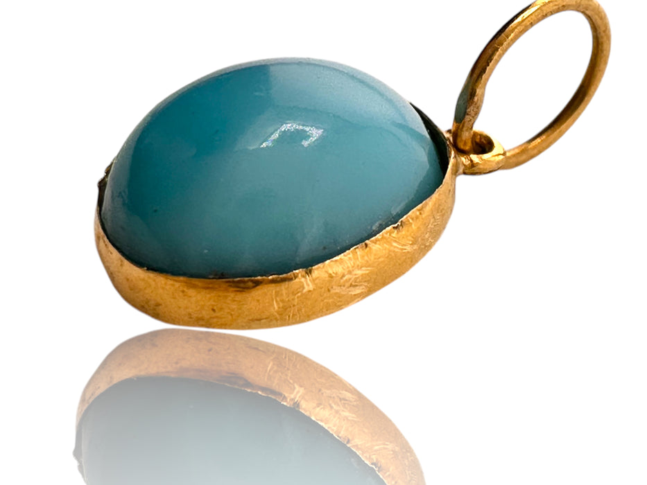 18K Gold and Turquoise Pendant-EZ Jewelry and Decor