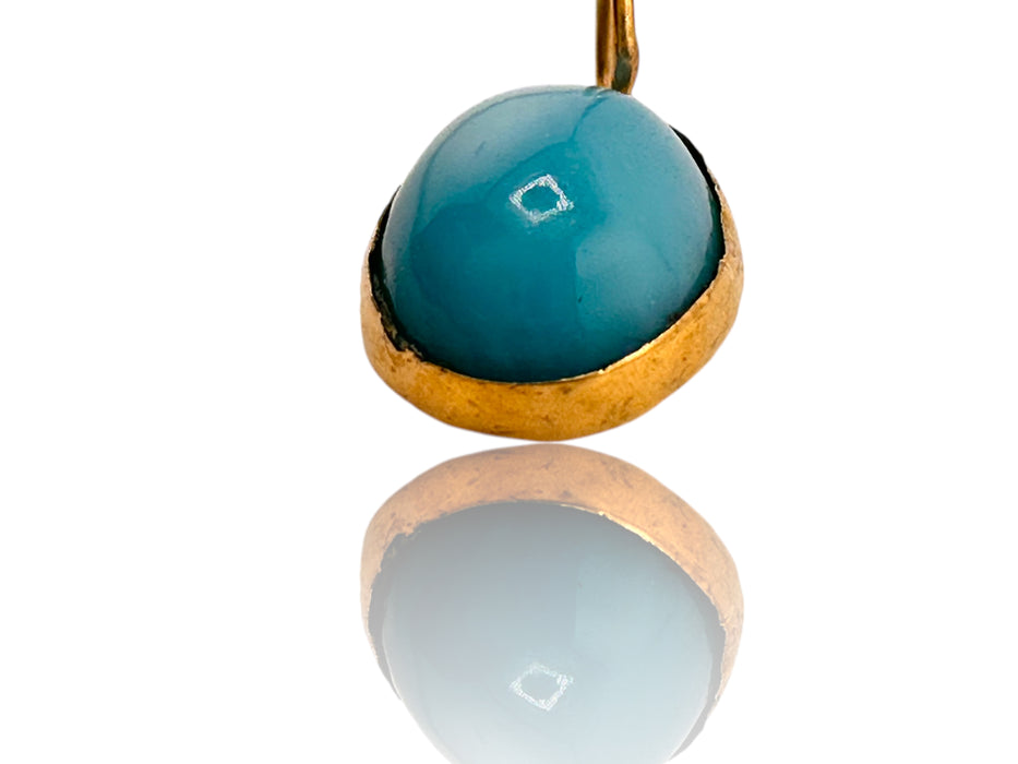 18K Gold and Turquoise Pendant-EZ Jewelry and Decor