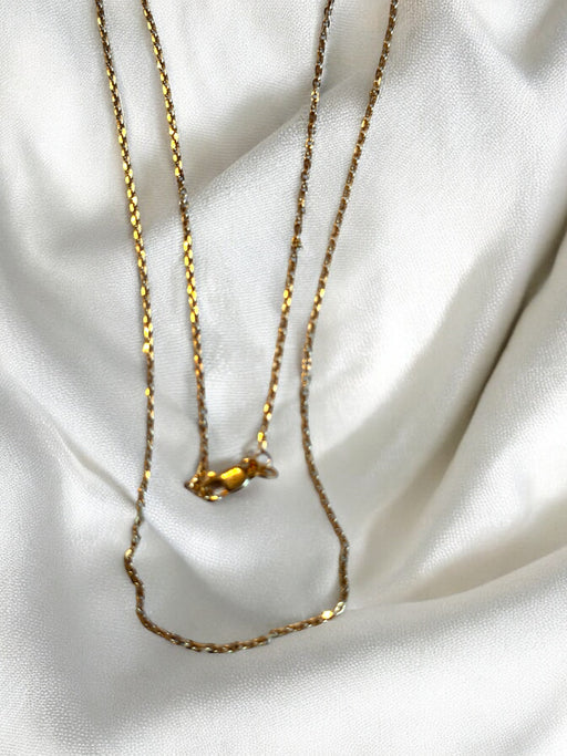 Link Bar Chain Necklace ,14k Gold ,18in L 2.3g-EZ Jewelry and Decor