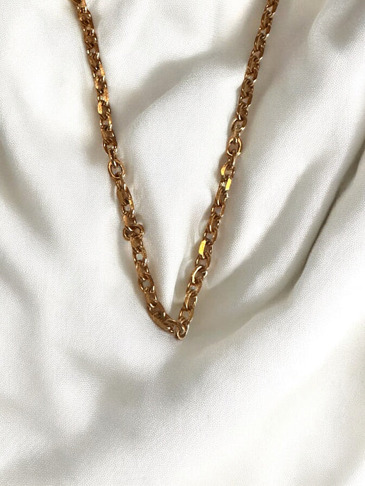 Link Bar Chain Necklace ,14k Gold ,18in L 2.3g-EZ Jewelry and Decor