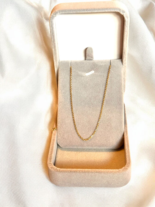 Link Bar Chain Necklace ,14k Gold ,18in L 2.3g-EZ Jewelry and Decor