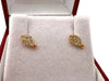 18k Gold, Fish Small Stud Earrings with Crystals-EZ Jewelry and Decor