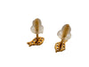 18k Gold, Fish Small Stud Earrings with Crystals-EZ Jewelry and Decor