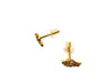 18k Gold, Fish Small Stud Earrings with Crystals-EZ Jewelry and Decor