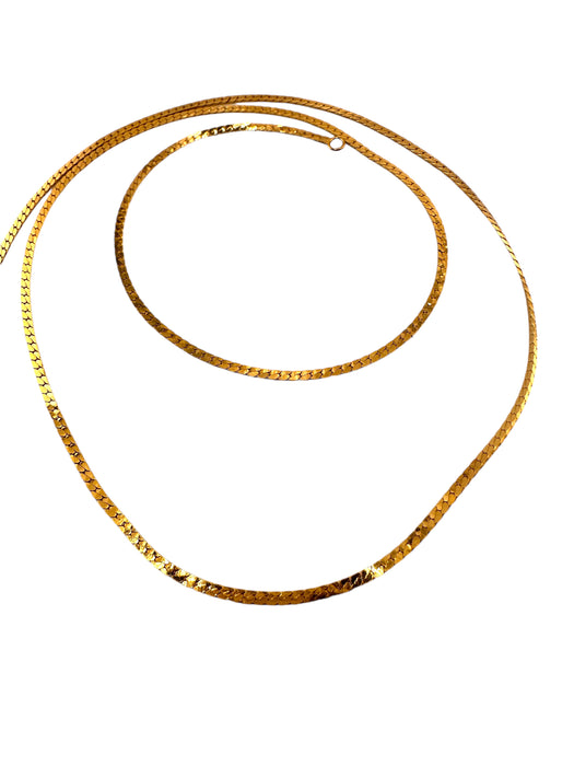 14k Gold Serpentine Necklace 20 in, 1.1mm thickness. 4.66g