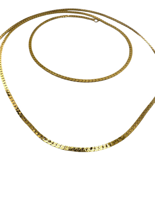 14k Gold Serpentine Necklace 20 in, 1.1mm thickness. 4.66g