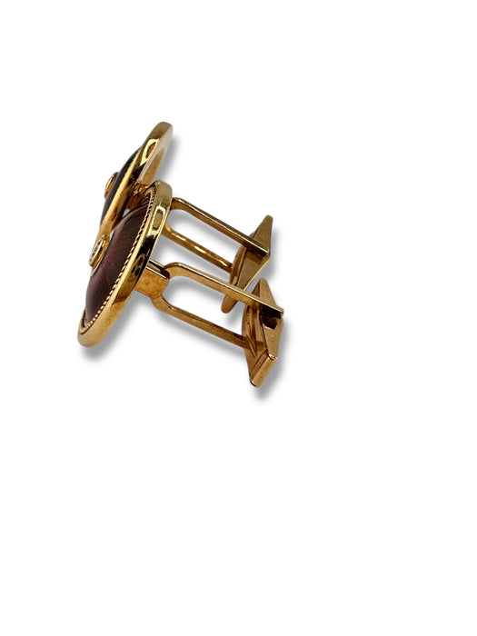 18k Gold And Diamond Cufflinks 17.41 Gr 0.78” Diameter. Best Gift for Him