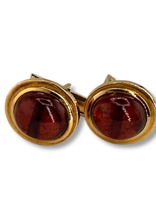 Cufflinks in 18k Gold and Tourmaline Gift for Him, Men's Jewelry, Size: 0.63” x 0.56”