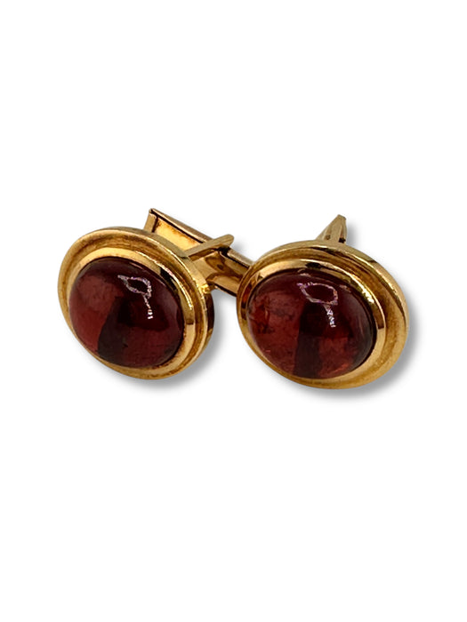 Cufflinks in 18k Gold and Tourmaline Gift for Him, Men's Jewelry, Size: 0.63” x 0.56”