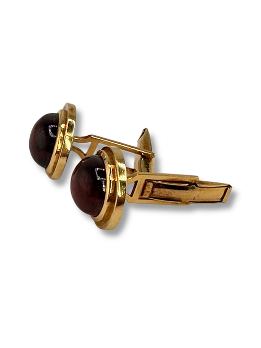 Cufflinks in 18k Gold and Tourmaline Gift for Him, Men's Jewelry, Size: 0.63” x 0.56”