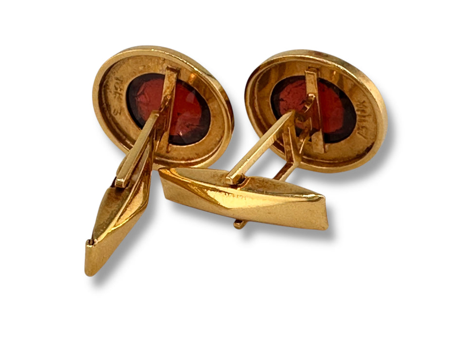 Cufflinks in 18k Gold and Tourmaline Gift for Him, Men's Jewelry, Size: 0.63” x 0.56”