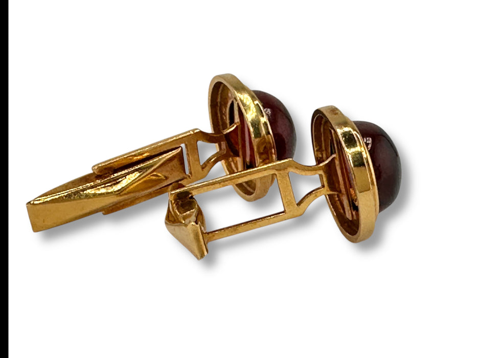 Cufflinks in 18k Gold and Tourmaline Gift for Him, Men's Jewelry, Size: 0.63” x 0.56”