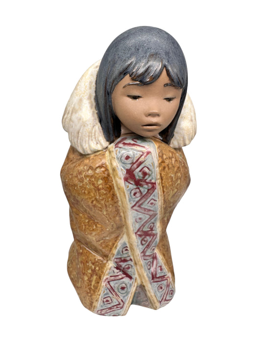 Lladro Eskimo Arctic Winter Girl, 7.5”, Hand Crafted in Spain-EZ Jewelry and Decor