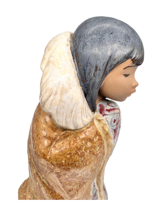 Lladro Eskimo Arctic Winter Girl, 7.5”, Hand Crafted in Spain-EZ Jewelry and Decor