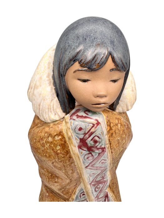 Lladro Eskimo Arctic Winter Girl, 7.5”, Hand Crafted in Spain-EZ Jewelry and Decor