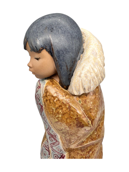 Lladro Eskimo Arctic Winter Girl, 7.5”, Hand Crafted in Spain-EZ Jewelry and Decor