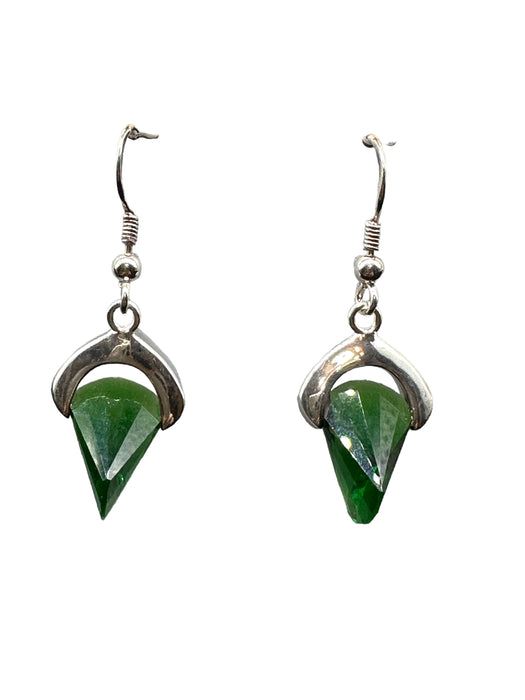 Sterling Silver 10.82CT Lab Grown Gemstone Geometric Dangle Earrings, Emerald Earrings-EZ Jewelry and Decor