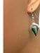 Sterling Silver 10.82CT Lab Grown Gemstone Geometric Dangle Earrings, Emerald Earrings-EZ Jewelry and Decor