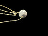 Timeless 14KF Yellow Gold Chain & 10K White Gold Ball Pendant with Sapphire-EZ Jewelry and Decor