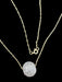 Timeless 14KF Yellow Gold Chain & 10K White Gold Ball Pendant with Sapphire-EZ Jewelry and Decor