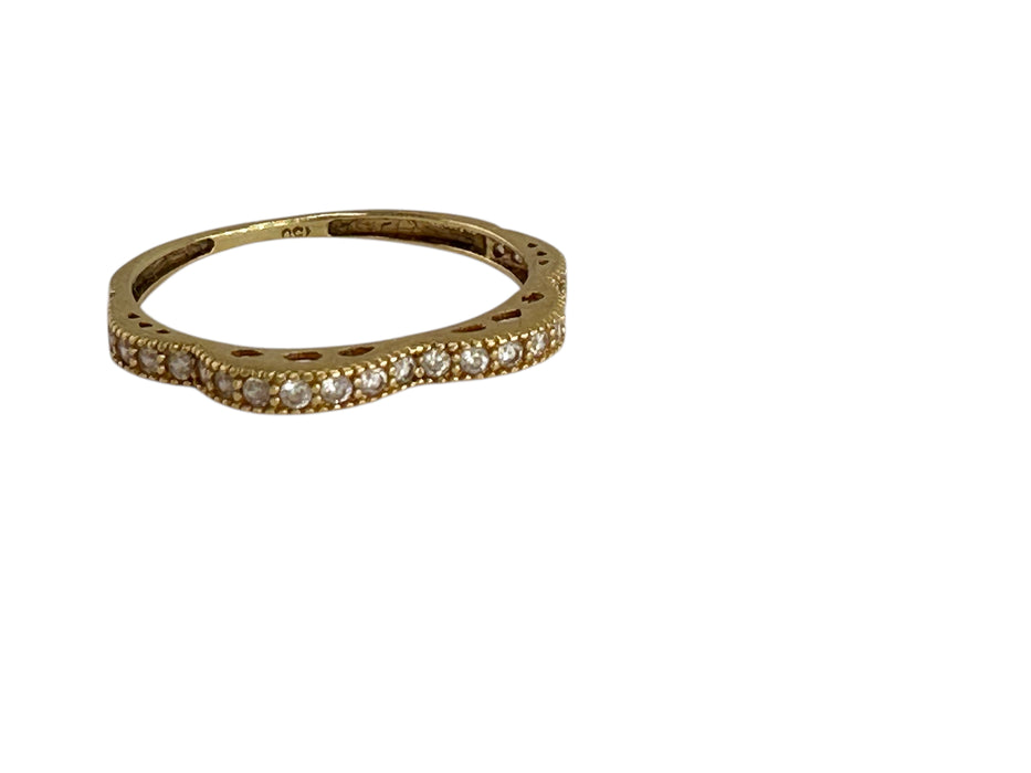 18k Gold  Band Ring | Elegant Wavy Design | Hallmarked 750 | Size 6.2