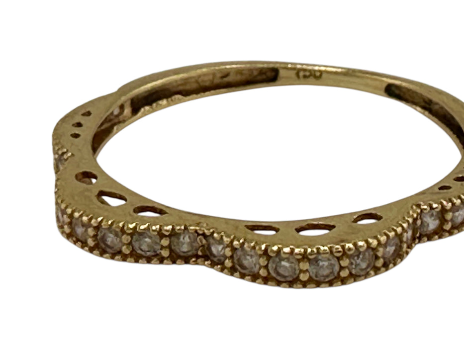 18k Gold  Band Ring | Elegant Wavy Design | Hallmarked 750 | Size 6.2