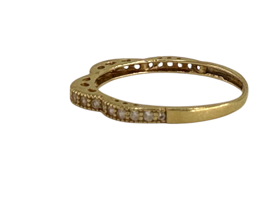 18k Gold  Band Ring | Elegant Wavy Design | Hallmarked 750 | Size 6.2