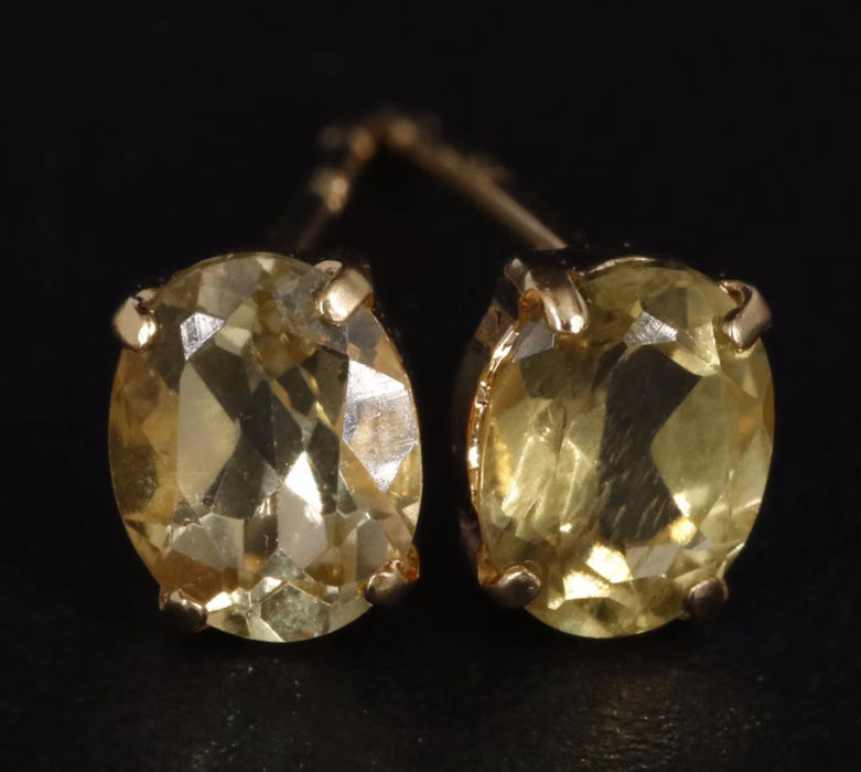 18K Chrysoberyl Stud Earrings Small Gold Stud Earrings with Gem-EZ Jewelry and Decor