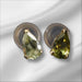 18K Gold Natural Chrysoberyl Stud Earrings, Small Drop Shape Gem Stud Earrings-EZ Jewelry and Decor