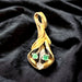 Necklace  Emerald & Sapphire  in 14K Gold. 16.5"-EZ Jewelry and Decor