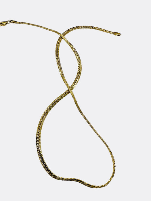 Timeless 18K Yellow Gold Cable Necklace, 17.5 x 3mm.