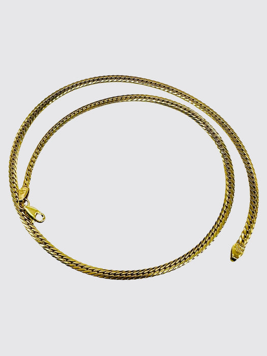 Timeless 18K Yellow Gold Cable Necklace, 17.5 x 3mm.