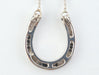 Elegant White and Black Diamond Horseshoe Necklace in 14k White Gold and .30 c-EZ Jewelry and Decor