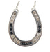 Elegant White and Black Diamond Horseshoe Necklace in 14k White Gold and .30 c-EZ Jewelry and Decor