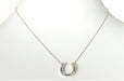 Elegant White and Black Diamond Horseshoe Necklace in 14k White Gold and .30 c-EZ Jewelry and Decor