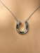 Elegant White and Black Diamond Horseshoe Necklace in 14k White Gold and .30 c-EZ Jewelry and Decor