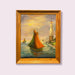 Light House and Boat, Acrylic painting Framed Original Painting. 20” x 16”-EZ Jewelry and Decor
