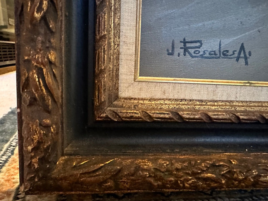 Jose Rosales, Still Life with Fruit & Jar, Framed Original Oil Painting, Signed. Framed 31” x 43”-EZ Jewelry and Decor