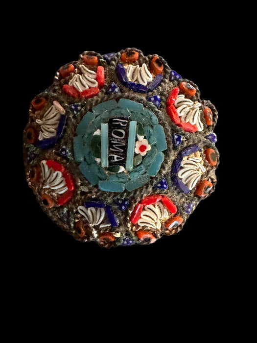 Antique Italian Mili Fiori Micro Mosiac BraceletAnd Two Brooches Set, Gift Boxed-EZ Jewelry and Decor