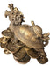 Vintage Chinese Copper Turtle-dragon Mother & Child Statue, 4.25” T-EZ Jewelry and Decor