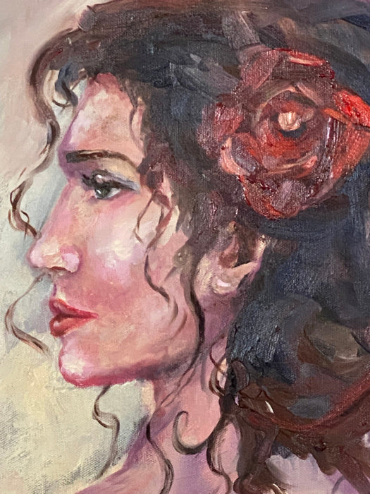 R.Mansourkhani, Rosa, Framed Original Oil Painting, 24” x 20”-EZ Jewelry and Decor