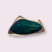 Enameled Tray in Green and Gold. Serving Tray/ Shelf Décor, Dresser Tray, Enameled Painted. 8.5” x 4.5”-EZ Jewelry and Decor