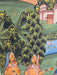Lord Vishnu in Garden, Original Indian Miniature Art , 35" x 45"-EZ Jewelry and Decor