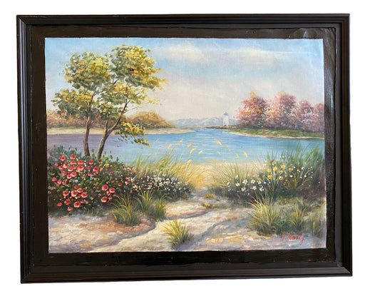 T. Manley, Untitled, Framed Original Landscape Oil Painting. 24.5” x 30”-EZ Jewelry and Decor