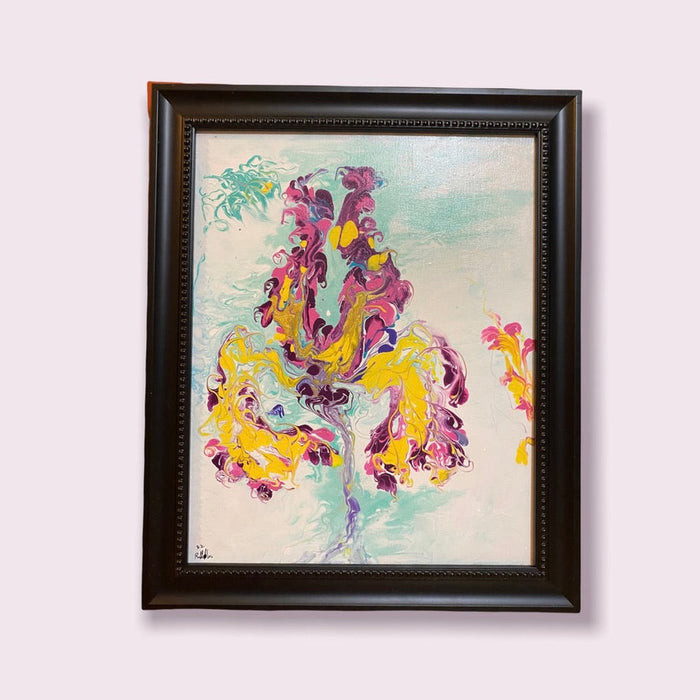 Iris,  Abstract Triptych Framed Original Paintings, Each Painting 24” x 20”, by artist R. Mansourkhani,-EZ Jewelry and Decor