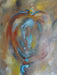 Blue Dome, Original Oil Painting.  Masque Abstract Painting, By R.Mansourkhani, 68" H x 49.5" W-EZ Jewelry and Decor