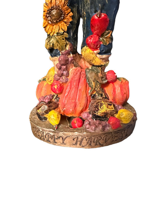 Vintage Harvest Time Figurine, Wooden Carved Figurine. 11” T-EZ Jewelry and Decor