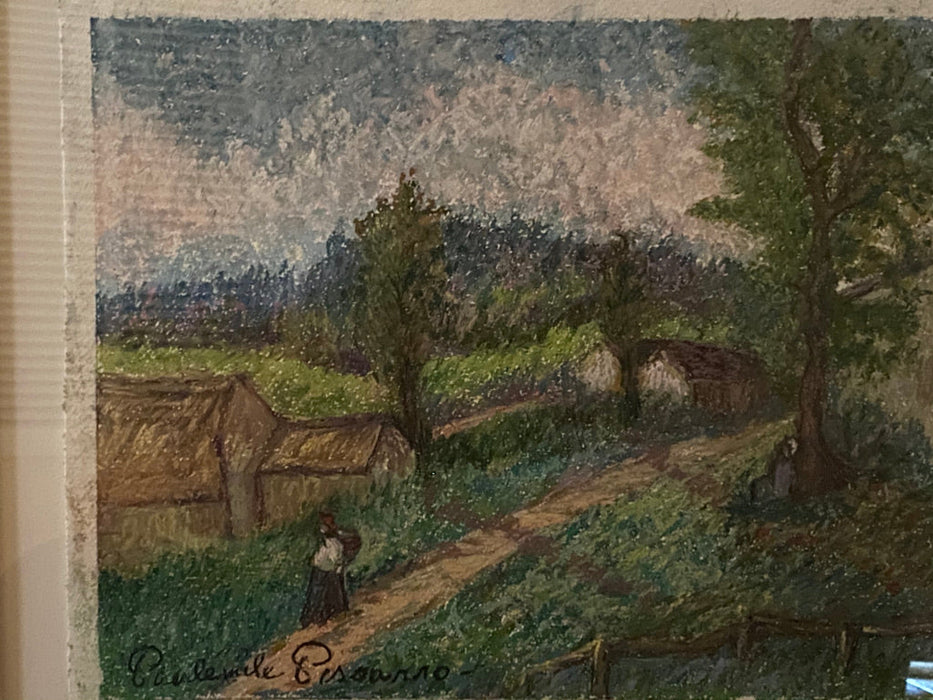 Certified Authentique Paul Emile Pissarro Pastel Painting in Original Frame, Le Petit Chemin, Pastel-EZ Jewelry and Decor
